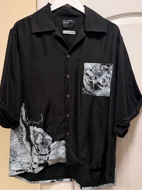 Enfants Riches Déprimés Black Graphic Pocket Button-Down Shirt